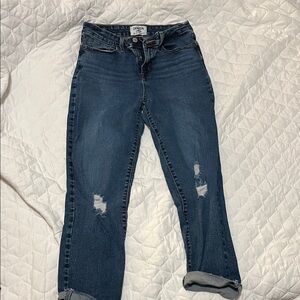 Denizen from Levi's Dark Blue Distressed ankle Jeans